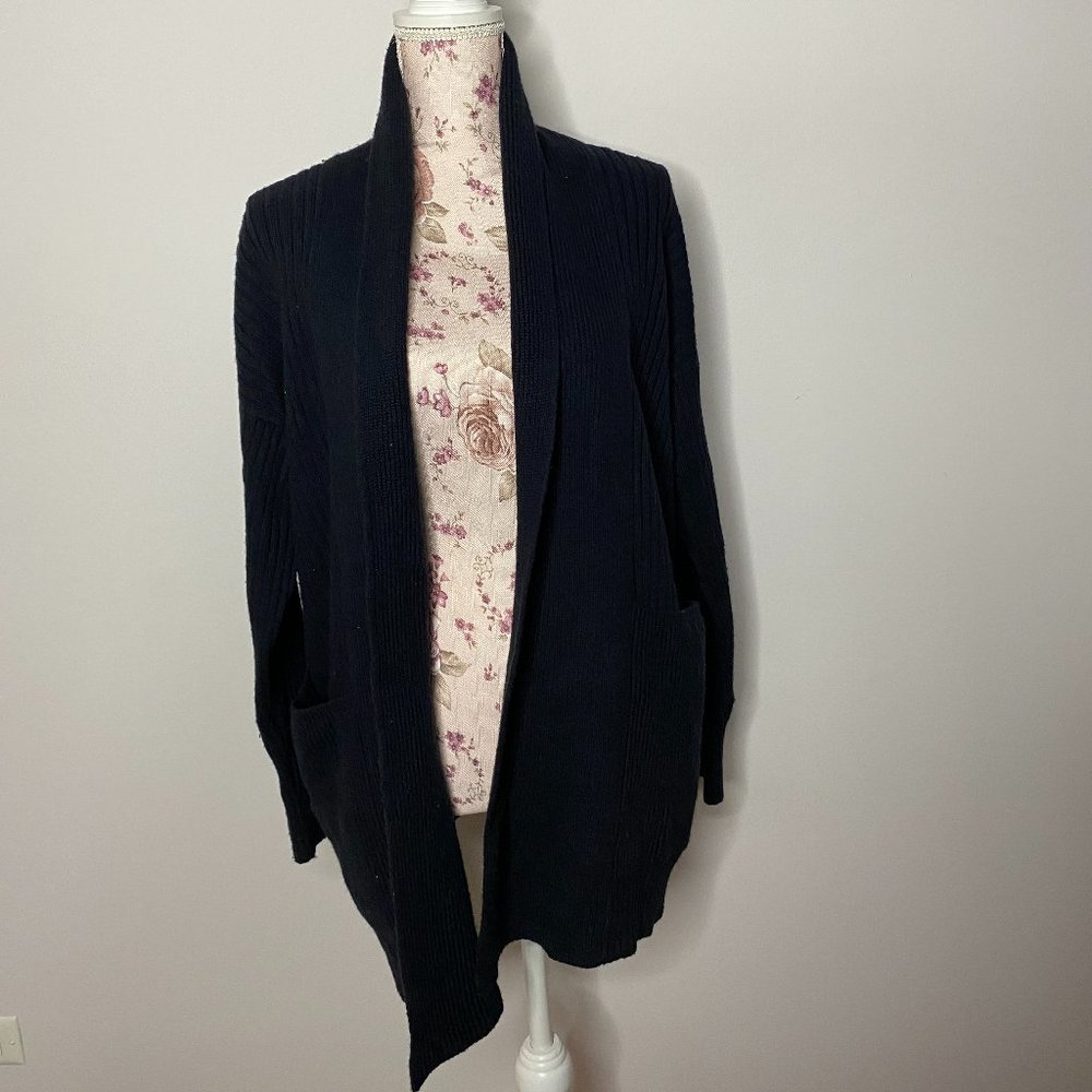 BANANA REPUBLIC Cardigan Open Front Wool Cotton Blend Size Large Petite - Picture 4 of 9